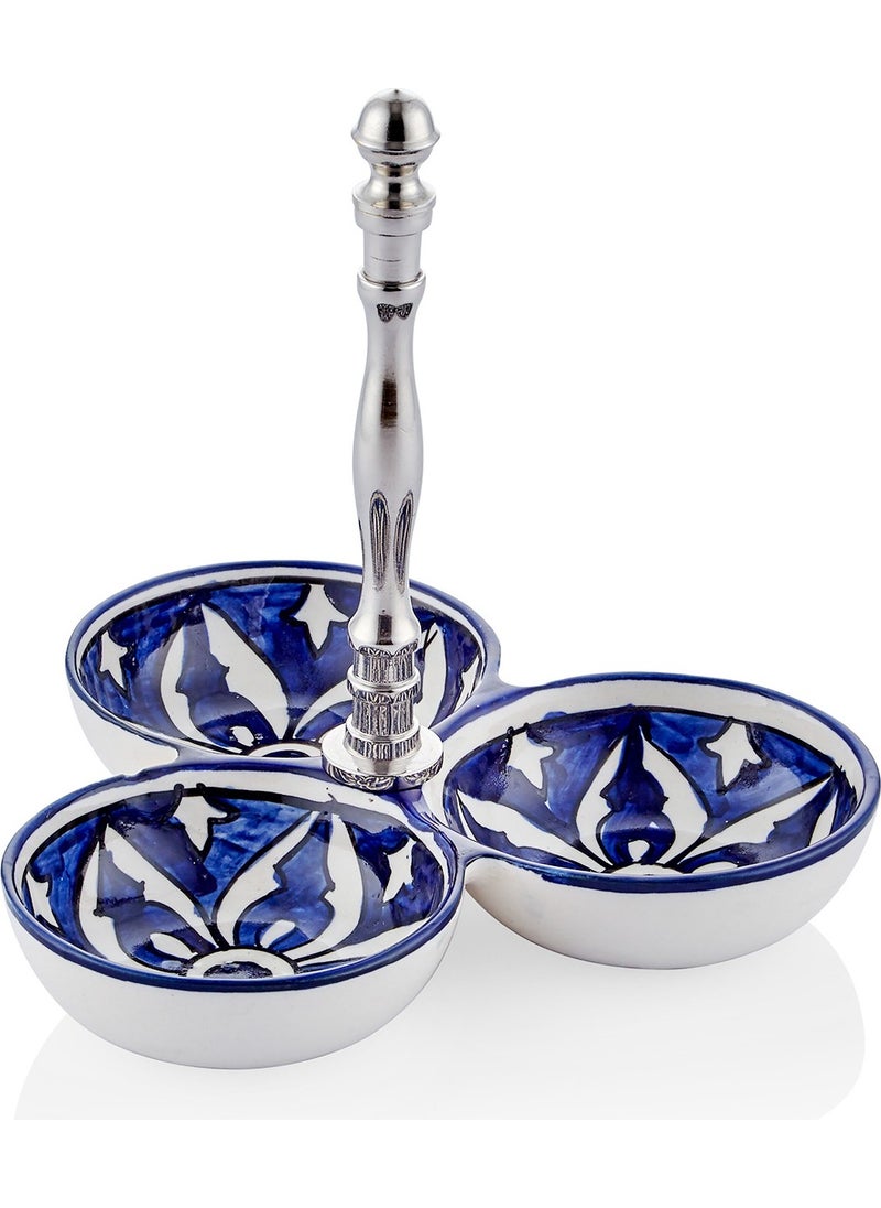 THE MIA Corallo Snack Bowl Blue 3 Compartments 19X19X19 cm  - Image 1