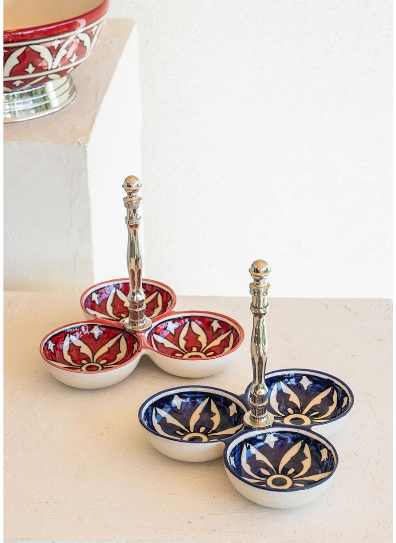THE MIA Corallo Snack Bowl Blue 3 Compartments 19X19X19 cm  - Image 2