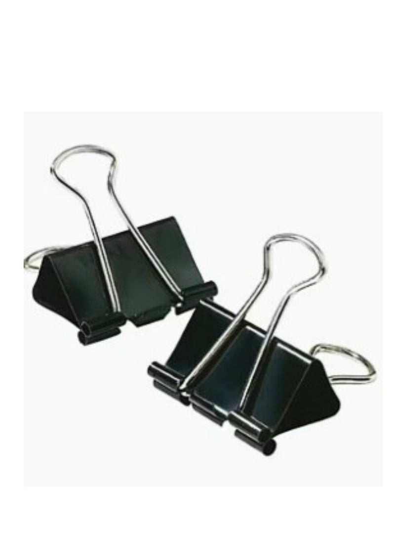 Deluxe Amt - 12-Piece 51mm Binder Clip Set Black/Silver - Image 1