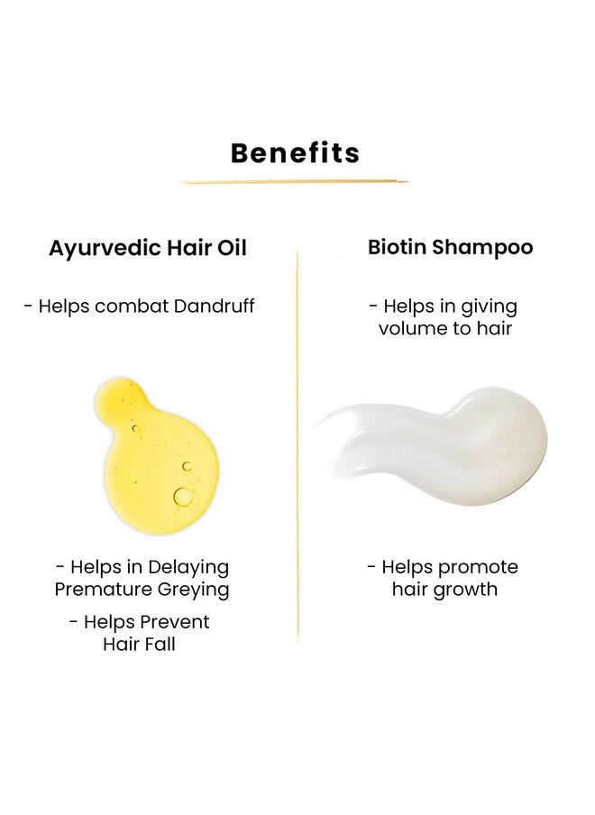 TRU HAIR - Ayurvedic Hair Oil With Free Heater (110 Ml) + Biotin Shampoo (200 Ml) | For Hair Fall, Dandruff, Split Ends, Hair Growth - Image 1