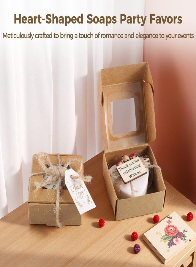 Homaisson Baby Shower Soap Favors Pack of 12, Baptism Favors, Bridal Shower Party Favors For Guests, Includes Thank You Tag & Dried Rose Bouquet, Packaged In Brown Kraft Box With Twine - Image 2