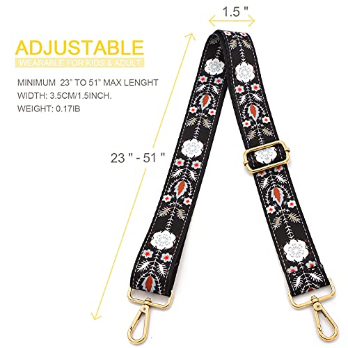 ROYGBCP Replacement Purse Strap Crossbody Handbag Stripe Wide Guitar Style Multicolor - Image 3