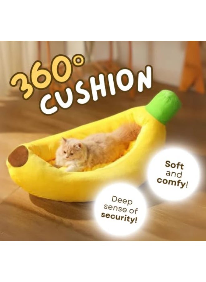 سرير قطط ناعم على شكل موزة - حجم صغير | كبسولة نوم مريحة وممتعة للقطط الصغيرة والقطط الصغيرة - Image 3