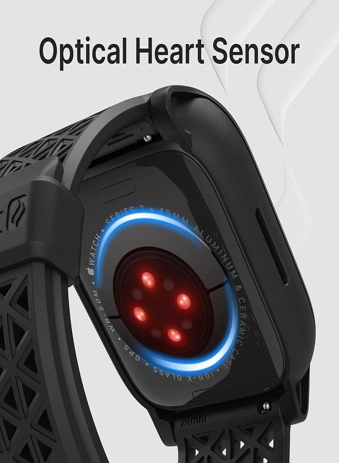 Catalyst Active Defense Case Designed for Apple Watch Series 9/8/7 45 mm, Drop Proof 10ft, Shock & Scratch-Resistant, Sport Band, Breathable, Rugged (Stealth Black) - Image 5