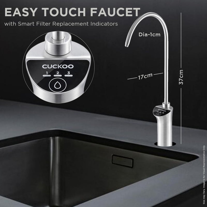 Cuckoo منقي مياه CUCKOO Yuva UTC RO UV متعدد المراحل للاستخدام المنزلي والمطبخ تحت الحوض مع صنبور لمسة رقمية معدل استرداد مياه مرتفع علامة تجارية كورية CP YR701UW أبيض - Image 5