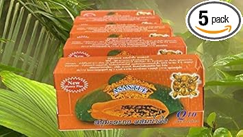 Asantee New Honey Plus Thai Papaya Lightening Herbal Soap Pack of 5