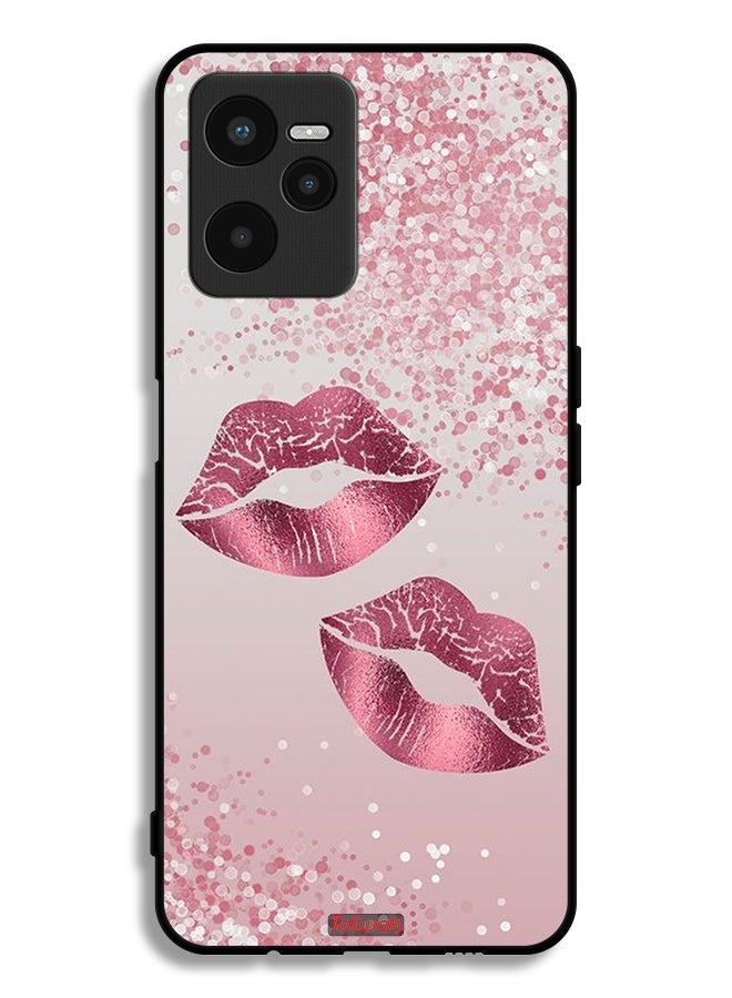 Tolwak Realme C35 Protective Case Cover Glitter Lips - Image 2