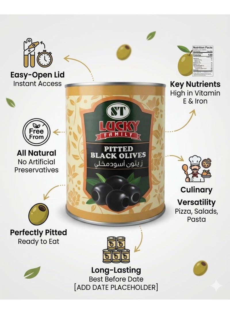 LUCKY FAMILY Pitted Black Olives 3.1kg - Image 3