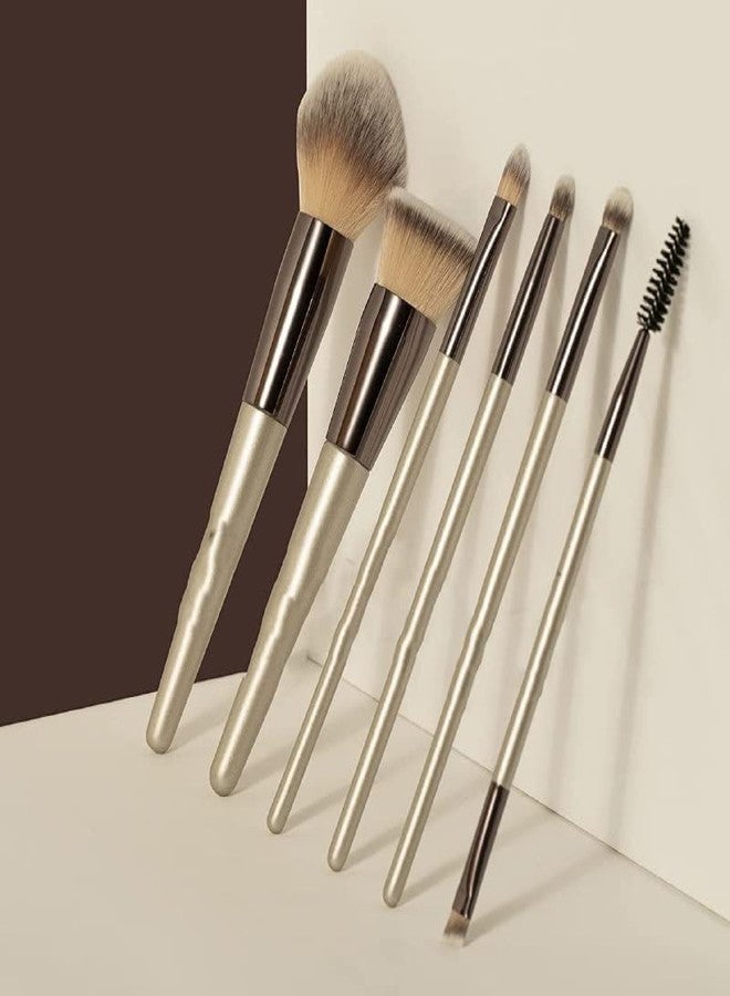 JUPREV Synthetic Bristle, Professional Face and Eye Makeup Brushes, | for Cream, Liquid and Powder Formulation (Set of 6) (Golden) - Image 2