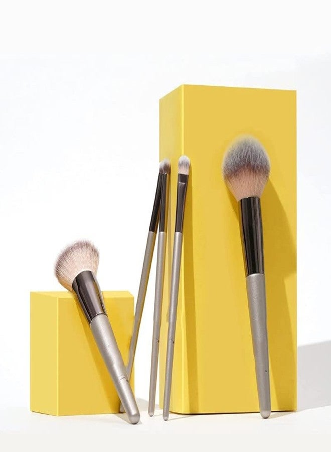 JUPREV Synthetic Bristle, Professional Face and Eye Makeup Brushes, | for Cream, Liquid and Powder Formulation (Set of 6) (Golden) - Image 5