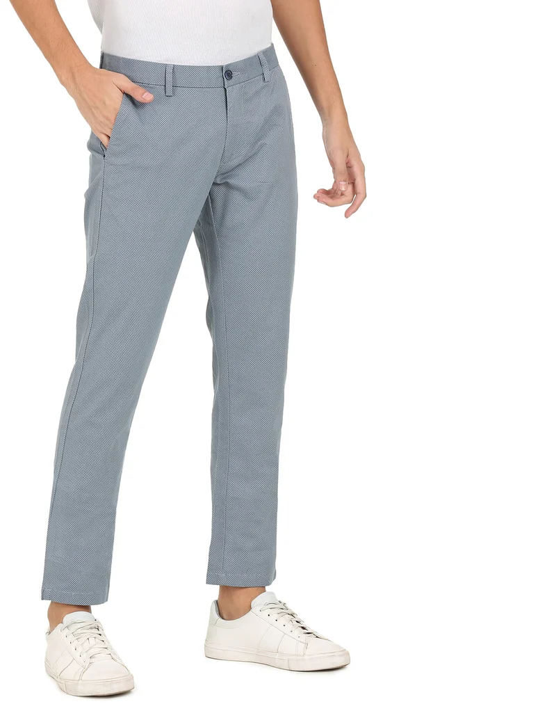 Mid Rise Patterned Casual Trousers