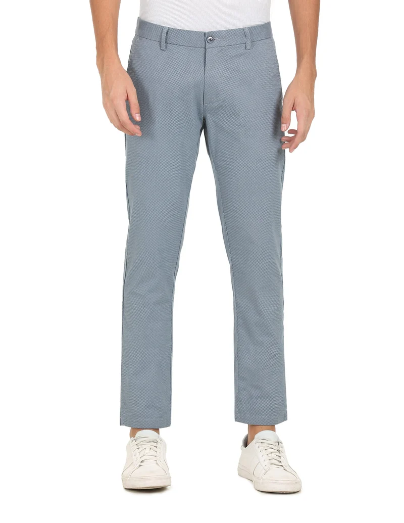 Arrow  Mid Rise Patterned Casual Trousers for Men | Best Price UAE