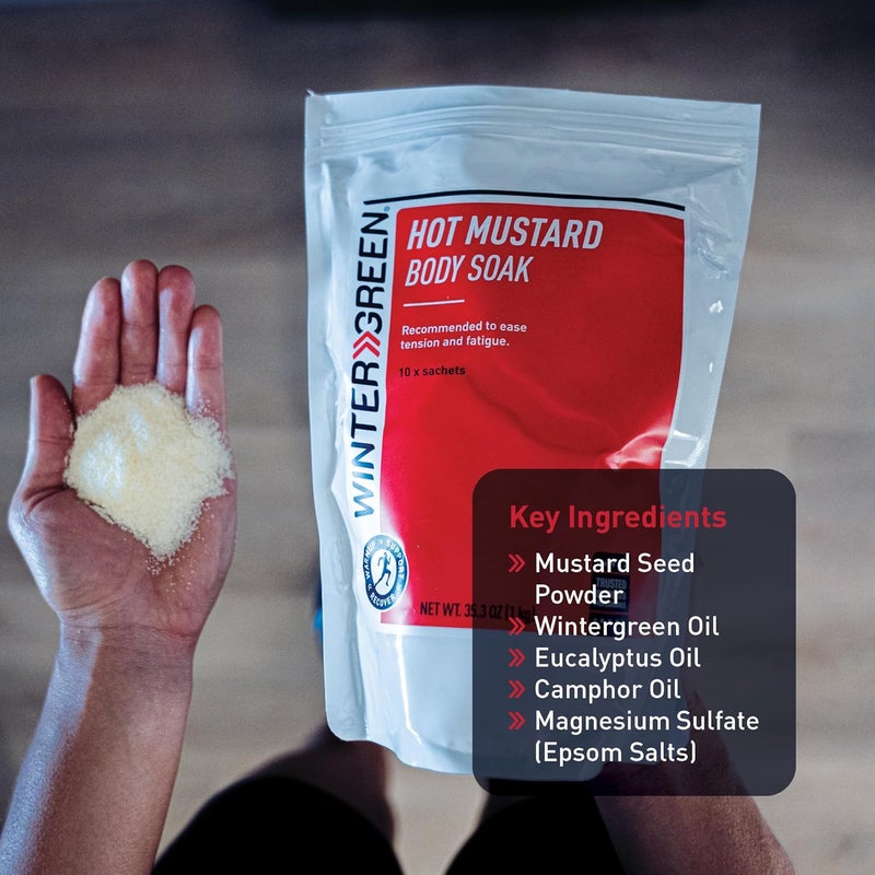 Wintergreen Hot Mustard Body Soak 10 x 100g Sachets Warming Soak with Mustard Seed Powder Magnesium and Essential Oils Fatigue Relief to Ease Tension and Soothe Muscles PostWorkout Recovery - Image 3