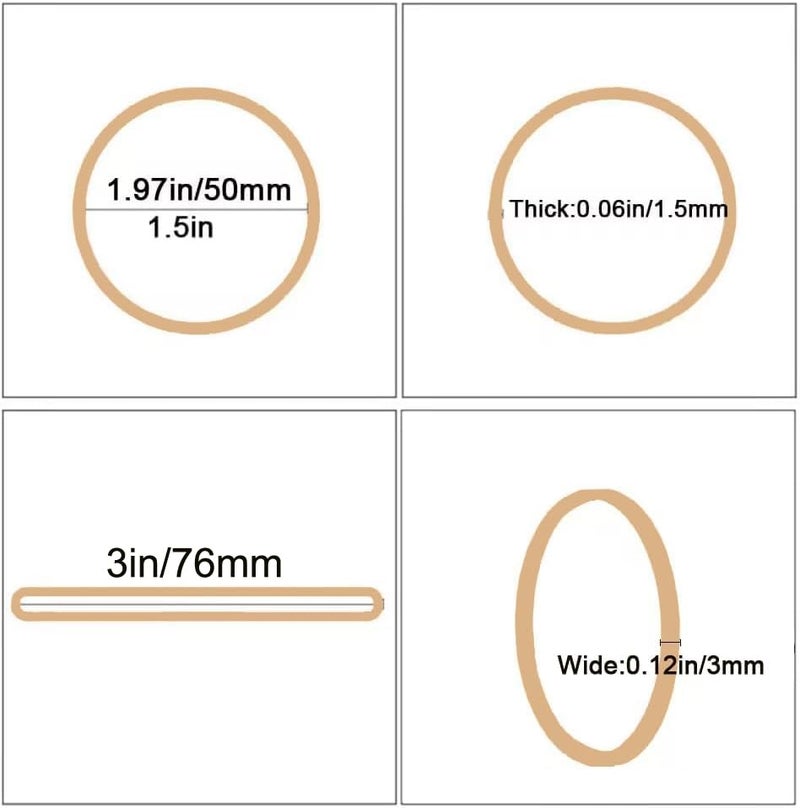 HSNOHSN Rubber Bands Size#32 (3” x 1/8”) Elastics Band 220pcs Beige Rubber Bands for Office Supplies Home School - Image 2