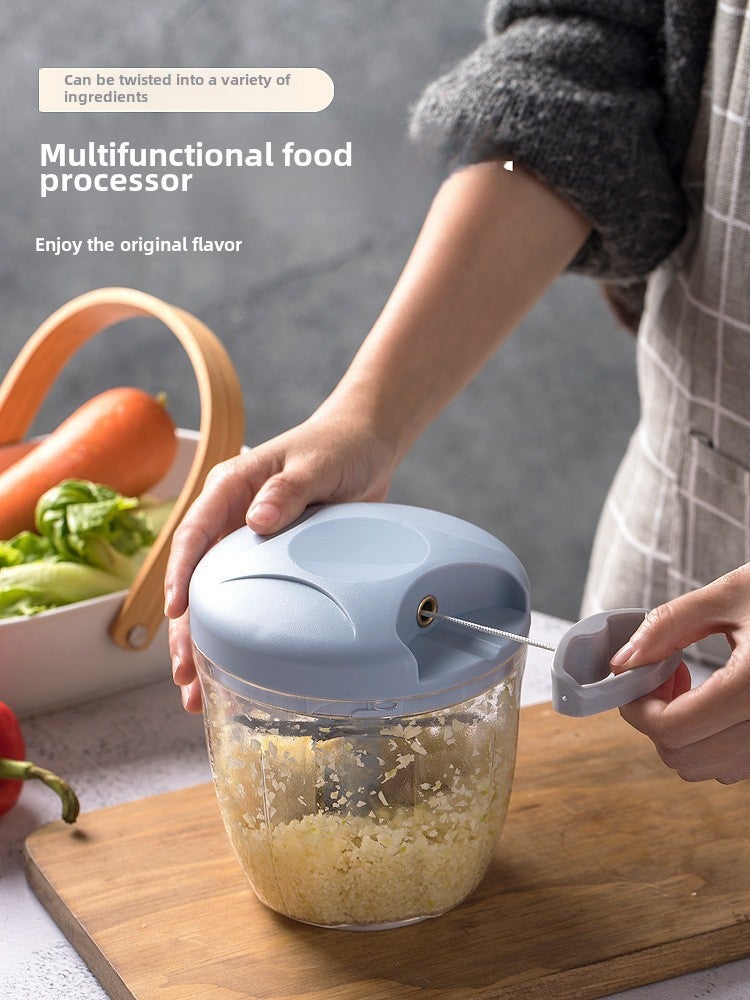 Factory direct multi-functional vegetable cutter pull rope manual mixer household garlic puree baby food supplement artifact(Haze blue 900ML) - Image 2