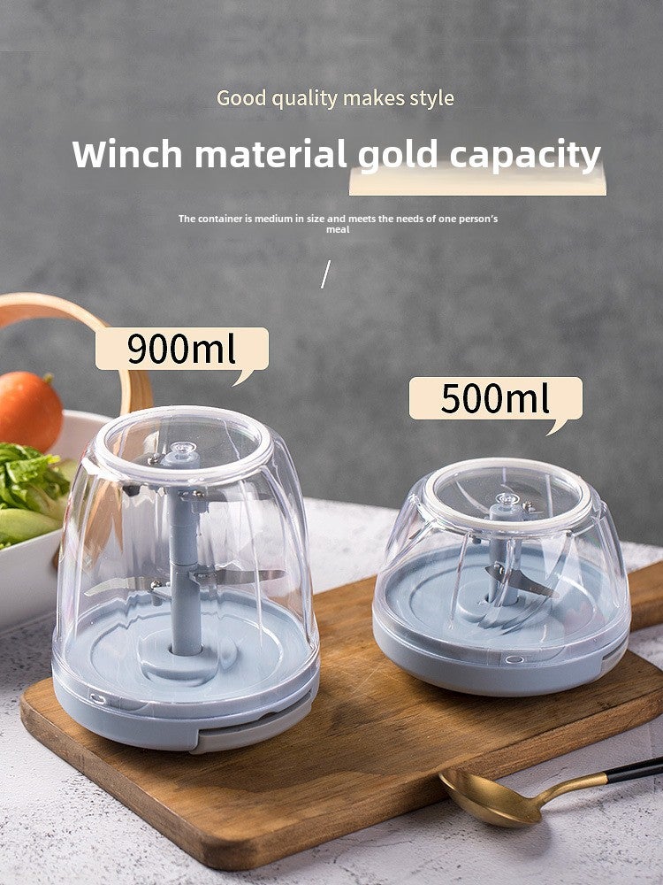 Factory direct multi-functional vegetable cutter pull rope manual mixer household garlic puree baby food supplement artifact(Haze blue 900ML) - Image 5