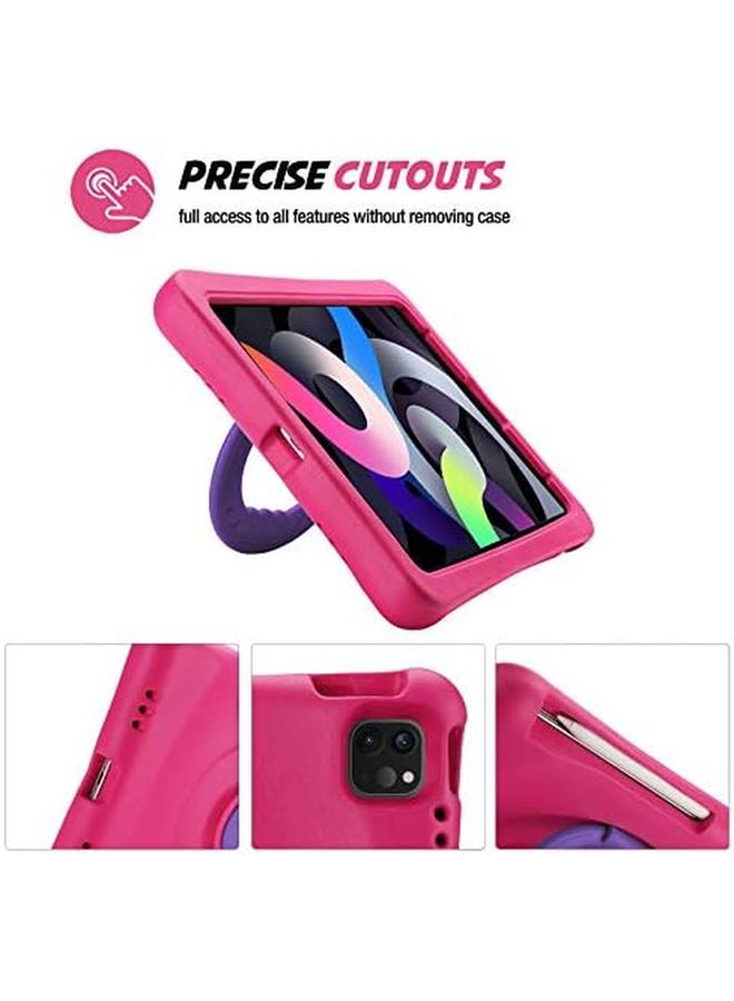 Procases Kids Case For Ipad Air 10.9'' 5Th Gen 2022 4Th Gen 2020 Ipad Pro 11 2020 2018 Shockproof Rotate Handle Fold Stand Lightweight Kids Friendly Case –Magenta - Image 2