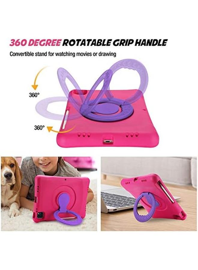 Procases Kids Case For Ipad Air 10.9'' 5Th Gen 2022 4Th Gen 2020 Ipad Pro 11 2020 2018 Shockproof Rotate Handle Fold Stand Lightweight Kids Friendly Case –Magenta - Image 3