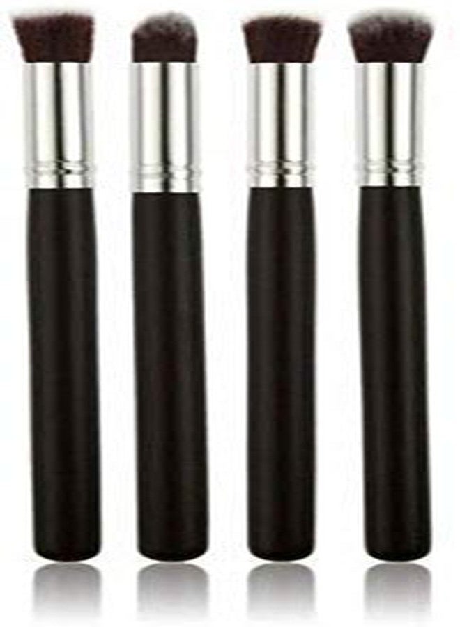 SUNISA Nylon Bristle Soft 4 Pcs Black Pencil Makeup Brushes Set with 1 Pink Beauty Blender - (Pack of 5) - Image 3