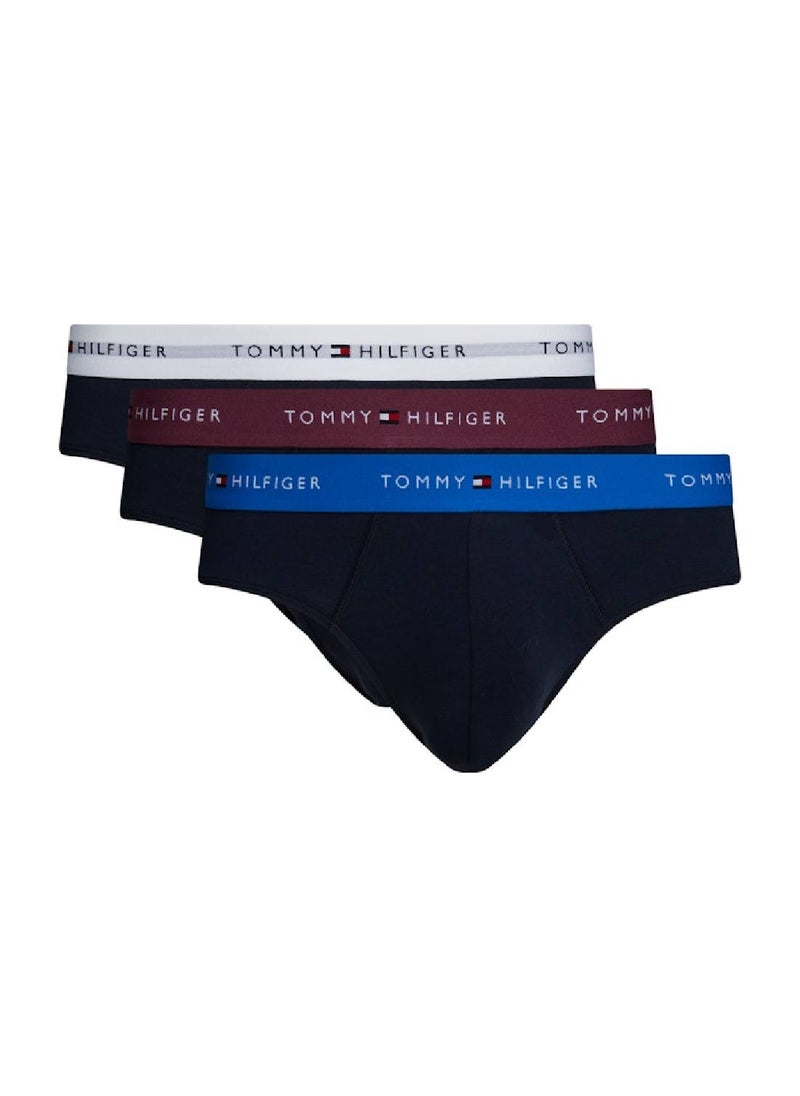 TOMMY HILFIGER Men's 3 Pack Briefs - Cotton, Multicolour  - Image 1