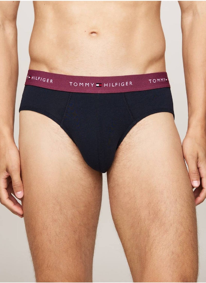 TOMMY HILFIGER Men's 3 Pack Briefs - Cotton, Multicolour  - Image 2
