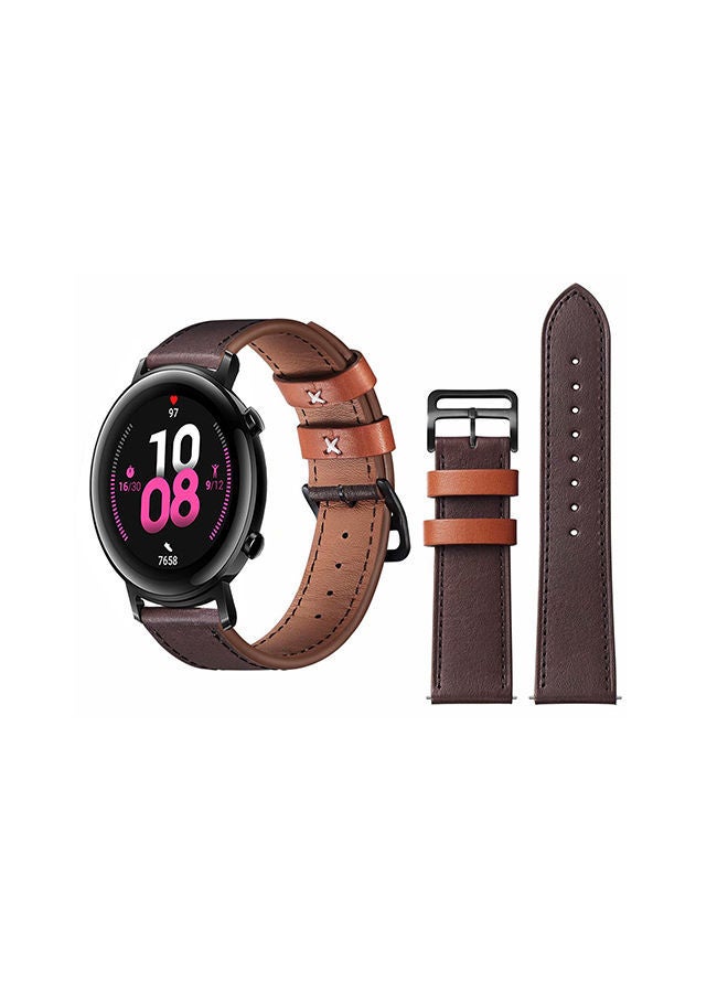 NIBEMINENT Stylish Replacement Band For Huawei Watch GT/GT 2 42mm Coffee