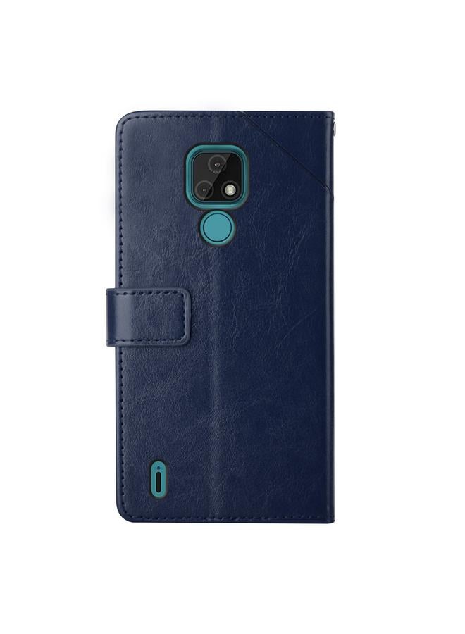 اس-توب جراب لهاتف Motorola Moto E7 Y، جراب هاتف جلدي قابل للطي أفقيًا مع حامل وفتحات للبطاقات ومحفظة وإطار للصور - Image 3