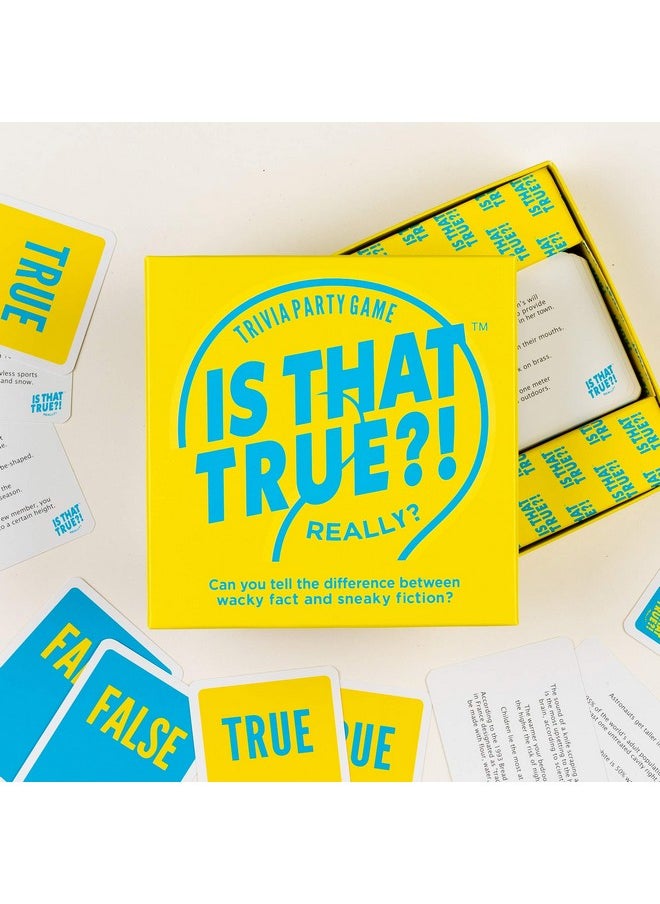 Hygge Games, is That True?! - Can You Tell The Difference Between Wacky fact and Sneaky Fiction? - Trivia Party Game, Yellow (21125)