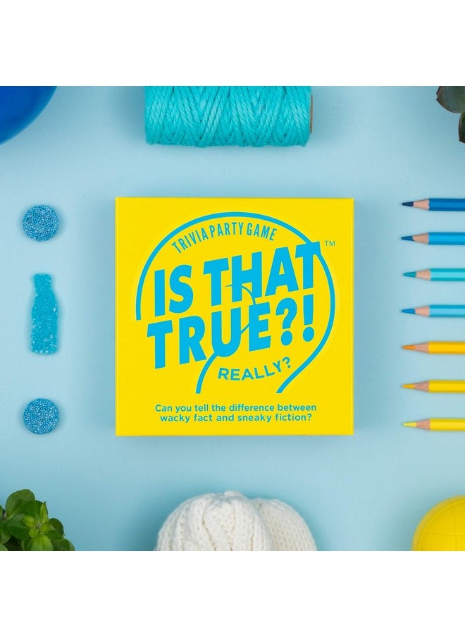 Hygge Games, is That True?! - Can You Tell The Difference Between Wacky fact and Sneaky Fiction? - Trivia Party Game, Yellow (21125)