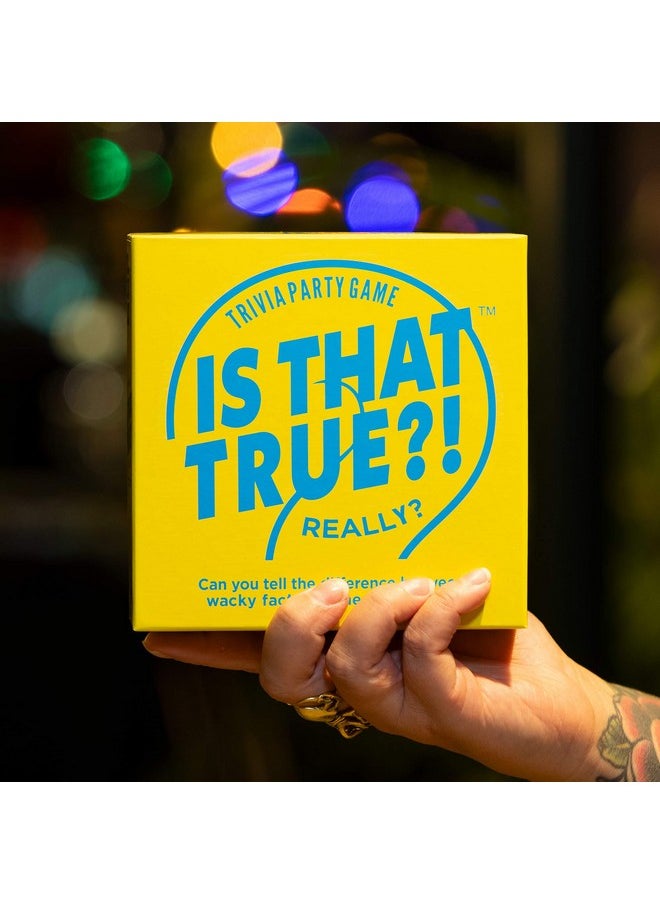 Hygge Games, is That True?! - Can You Tell The Difference Between Wacky fact and Sneaky Fiction? - Trivia Party Game, Yellow (21125)