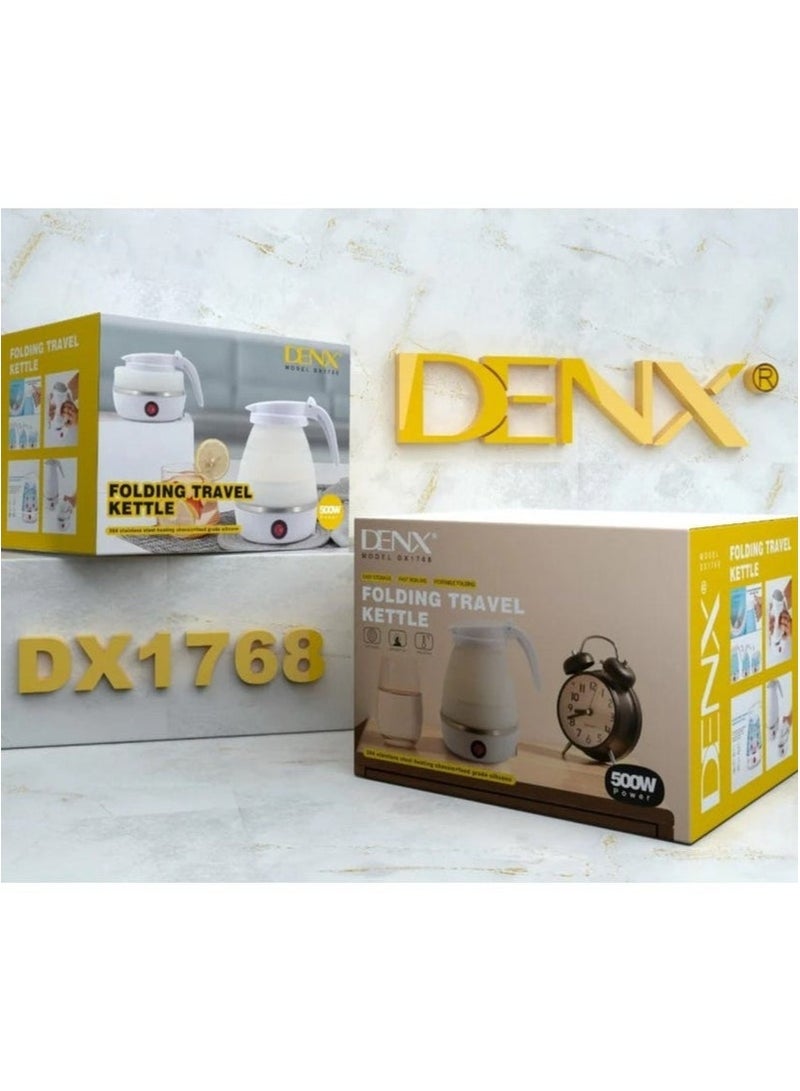 دينكس Portable Foldable Electric Kettle – 500W Travel Kettle with Collapsible Food-Grade Silicone Body, Fast Boil, Compact & Lightweight, Ideal for Camping, Office & Hotel – DX1768 - Image 4