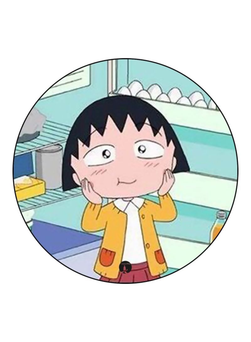 Anime Chibi Maruko Chan Theme Printed Mouse Pad  Blue/White/Yellow