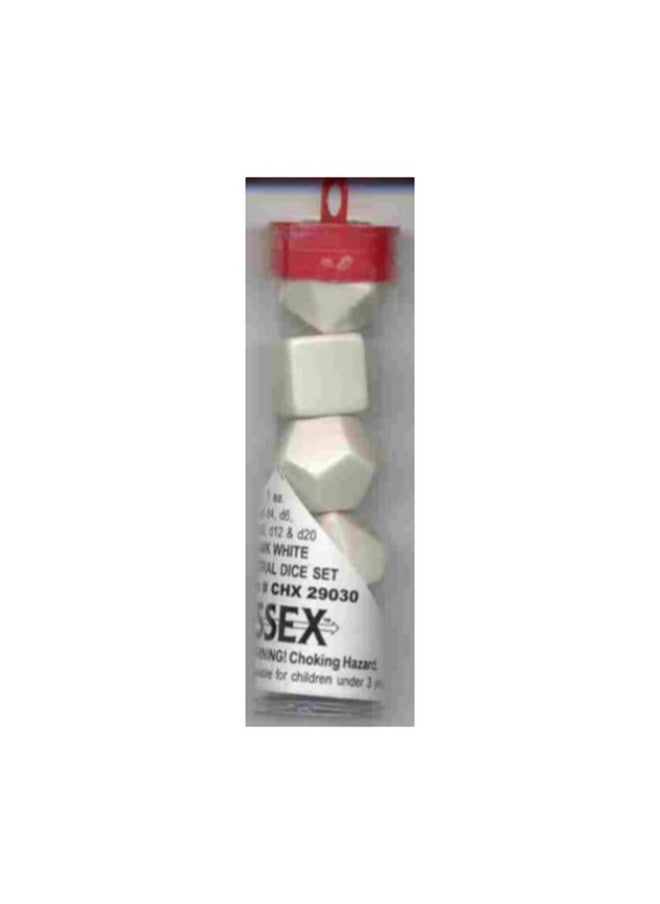 Chessex White Blank Dice with No Pips 16mm (5/8in) Set of 6 Chessex 
