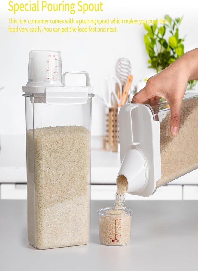 SHIELD PLUS Rice Container Bin with Pour Spout Plastic Clear 2KG（White）(1Pcs) - Image 2