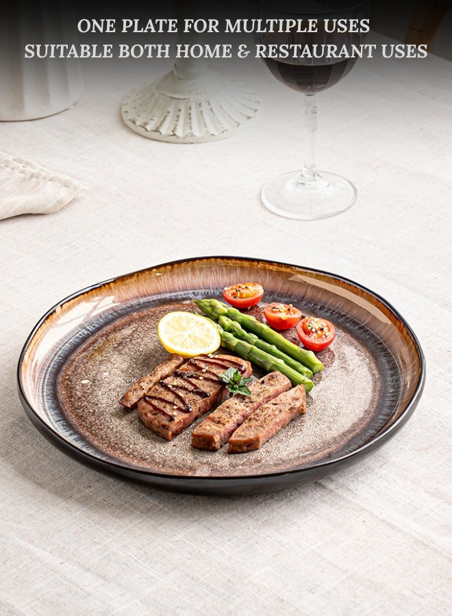 Clink Premium Ceramic Plate, Flame Glaze Round Dinner Plate, High Quality 10.5 inch Porcelain Dinner Plate, Perfect for Steak, Pasta, Salad, Main Courses, Plate for Home & Restaurants - Image 2