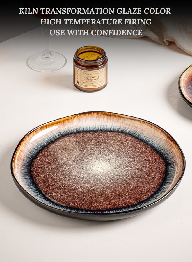 Clink Premium Ceramic Plate, Flame Glaze Round Dinner Plate, High Quality 10.5 inch Porcelain Dinner Plate, Perfect for Steak, Pasta, Salad, Main Courses, Plate for Home & Restaurants - Image 4