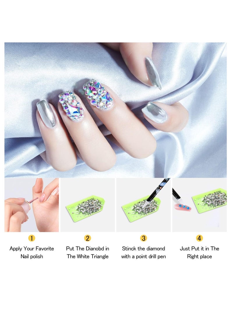 Diamond Painting Pen, 9 Pcs Rhinestone Picker Pencil Set, Self Adhesive Nail Dotting Wax Pen with Pencil Sharpener, 5D Crystal Gem Pick up Tools DIY Nail Art Accessories, 9 Pcs - Image 4