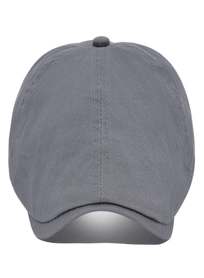 VOBOOM Cotton Washing Flat Cap Cabbie Hat Gatsby Ivy Irish Hunting Newsboy (Dark Grey) - Image 2