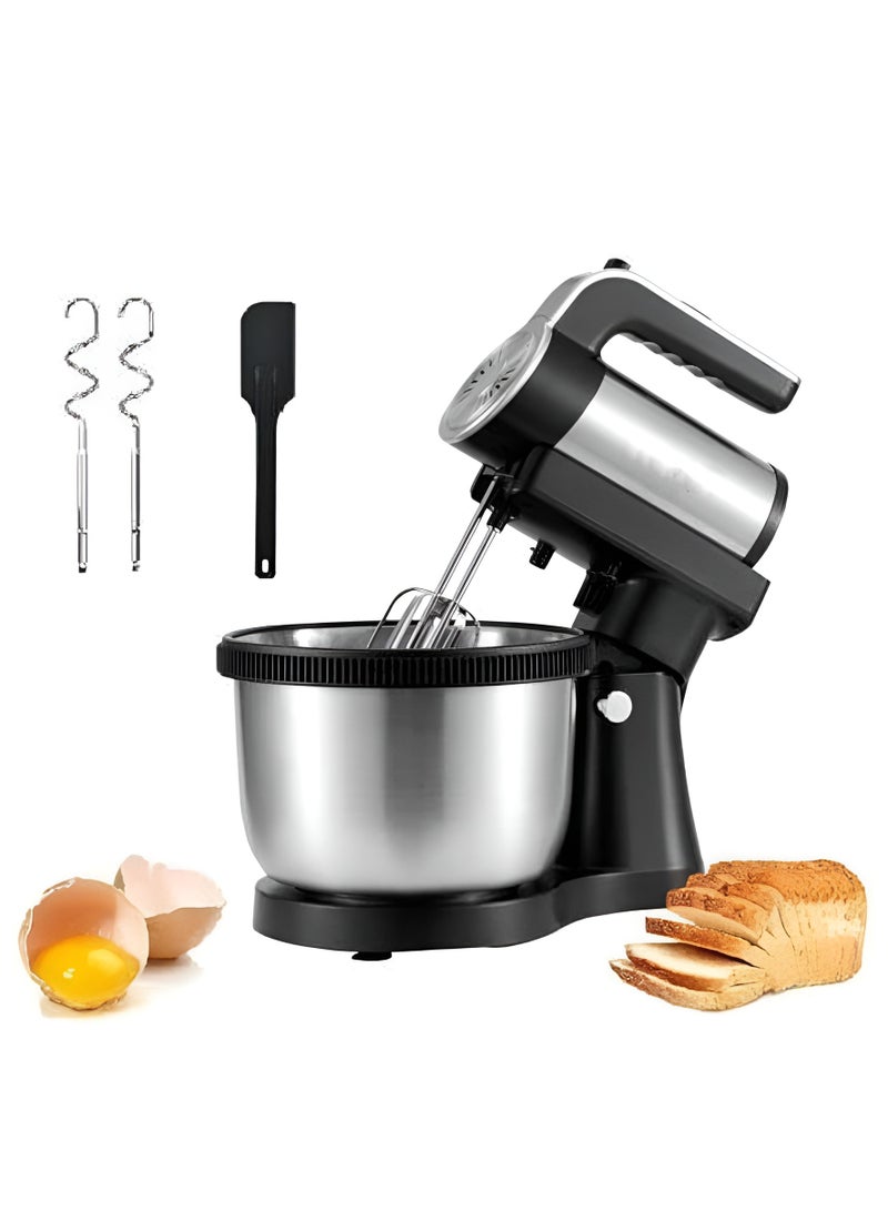 Stand Mixer with Powerful Motor, 4 Stainless Steel Hooks, Large Capacity Bowl with 4 Speed Kitchen Mixer for Bread, Dough, and Baking, Tilt-Head Design for Easy Access 1000W  - Image 2
