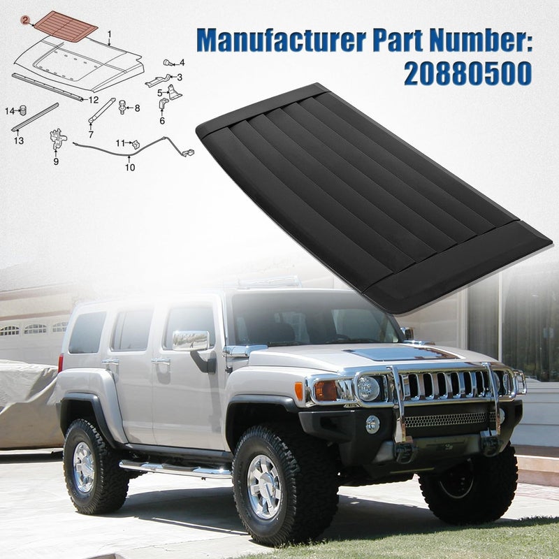 PMFCA Louver Hood Air Vent Grille Panel for 2006-2010 H3 - Image 2
