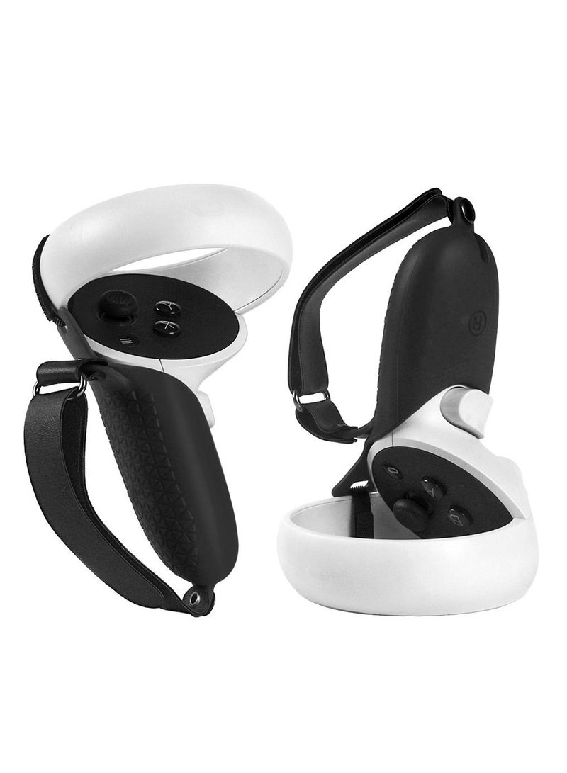 1 Pair Controller Grips Cover with Knuckle Straps Compatible with Oculus Quest 2 Accessories - Image 1