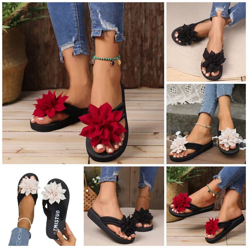 2026 Large Size 45 Style Flat Flip-Flops For Women, Cute And Sweet Beach Thong Flip-Flops - Image 2