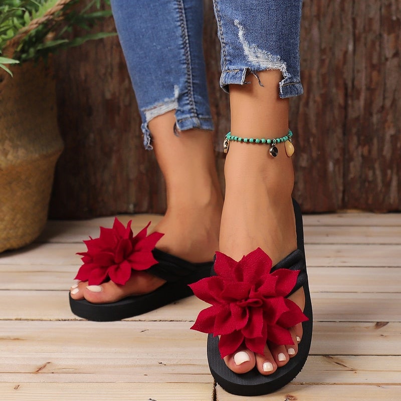 2026 Large Size 45 Style Flat Flip-Flops For Women, Cute And Sweet Beach Thong Flip-Flops - Image 3