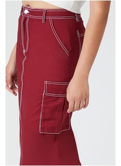 FOREVER 21 Twill Cargo Midi Skirt  - Image 5