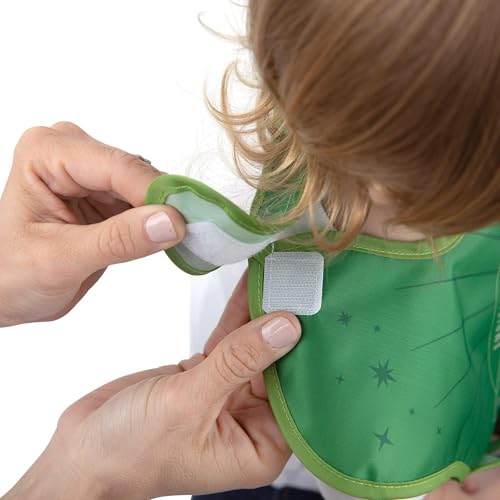 Bumkins Bibs for Girl or Boy, SuperBib Baby and Toddler for 6-24 Months, Essential Must Have for Eating, Feeding, Baby Led Weaning, Mess Saving Waterproof Soft Fabric, 3-pk Harry Potter Slytherin - Image 5
