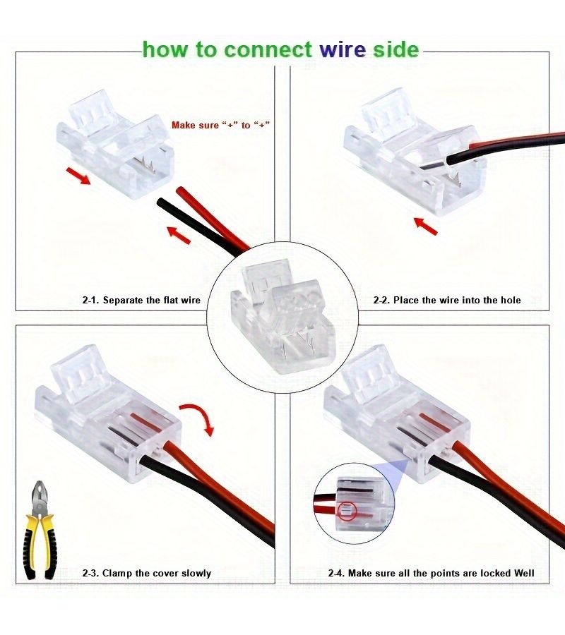 مجموعة من 10 مصابيح LED5050 أحادية اللون مع موصل فريد - Image 5