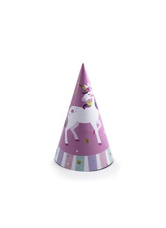 PARTY FUN Unicorn Paper Hats - Enchanting 9-Inch Headwear for Magical Celebrations 6pcs  - Image 1