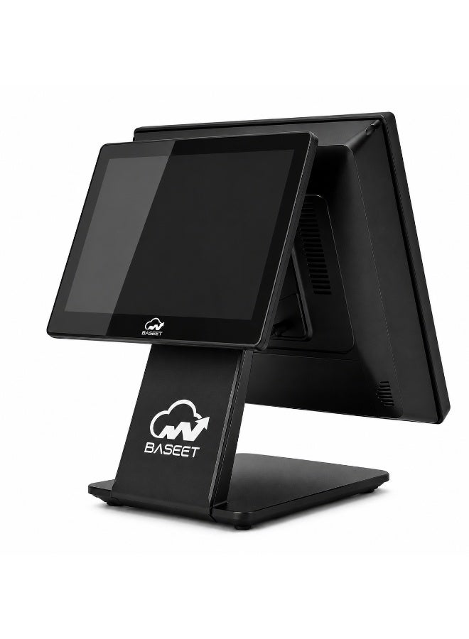 BASEET Dual Screen All-in-One POS System Core i5 6th Gen Baseet 15.6 Inch + 10.1 Inch | 8GB RAM | 128GB SSD | WiFi Bluetooth | LAN Ethernet | 5 USB Ports - Image 1