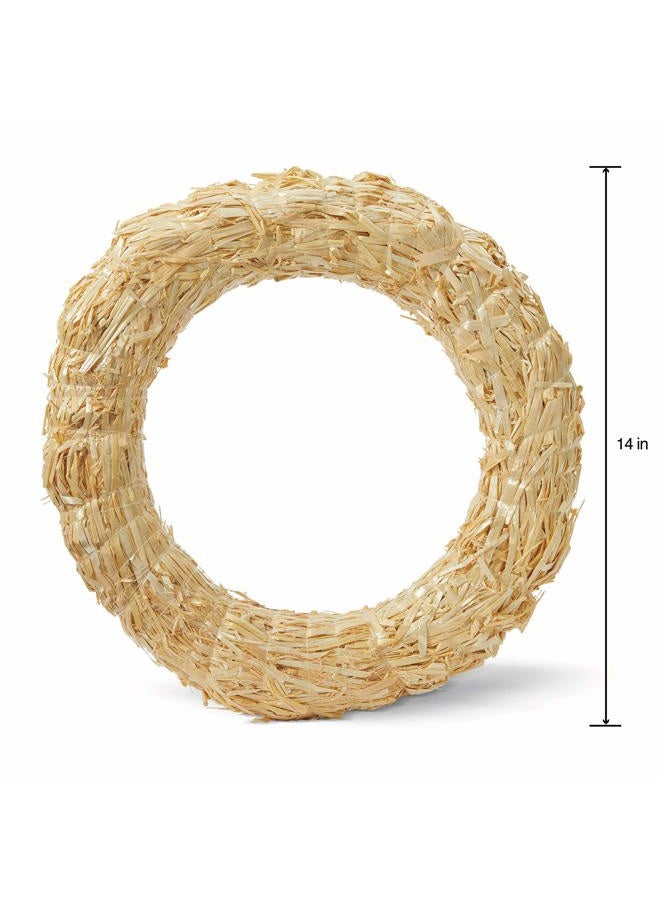 FloraCraft Straw Wreath Form 14 Inch Natural - Image 2
