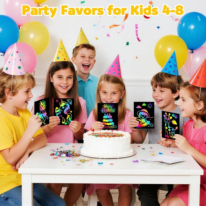 ZMLM Scratch Paper Art Set: 60Pcs Magic Drawing Art Craft Kid Mother Gifts Scratch Paper Supply Toddler Preschool Learning Toy for Age 3 4 5 6 7 8 Girl Boy Birthday Activities Toys - Image 3